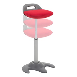 Profile Series Sit-to-Stand Active Motion Perch Stool - Red - Adjustability