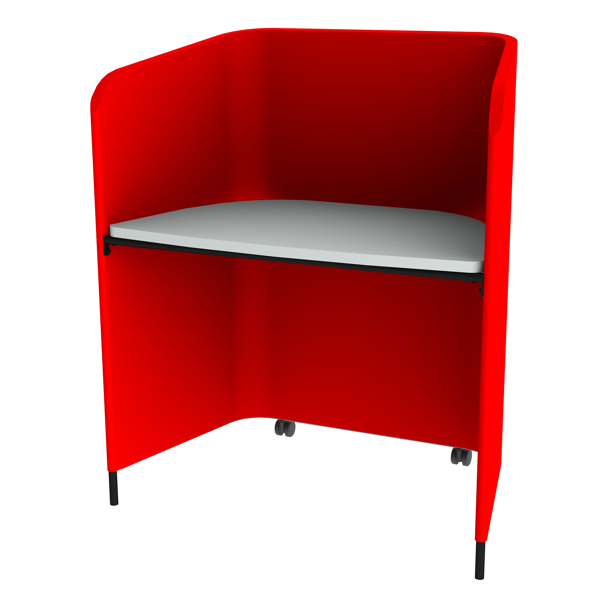 Study Pod - Red w/ Gray Desktop