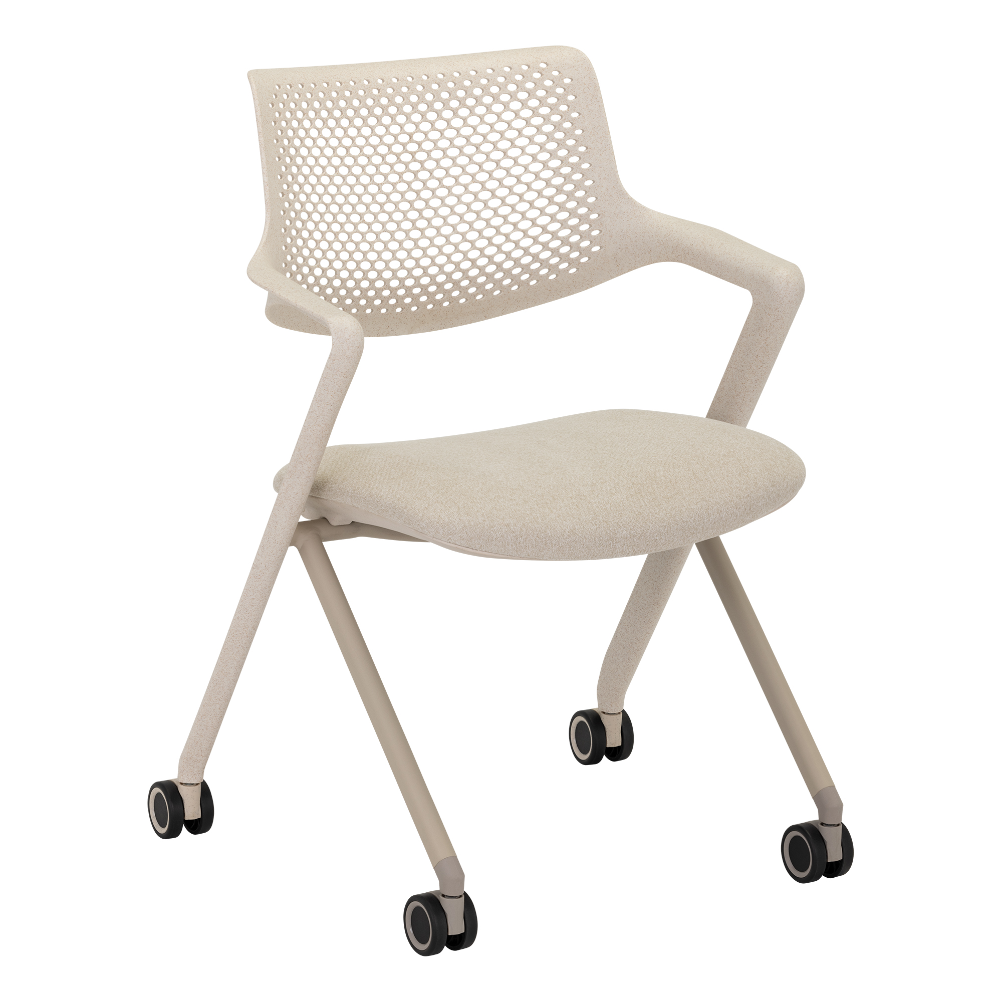 Recycled Resin Nesting Fabric Chair w/ Wheels