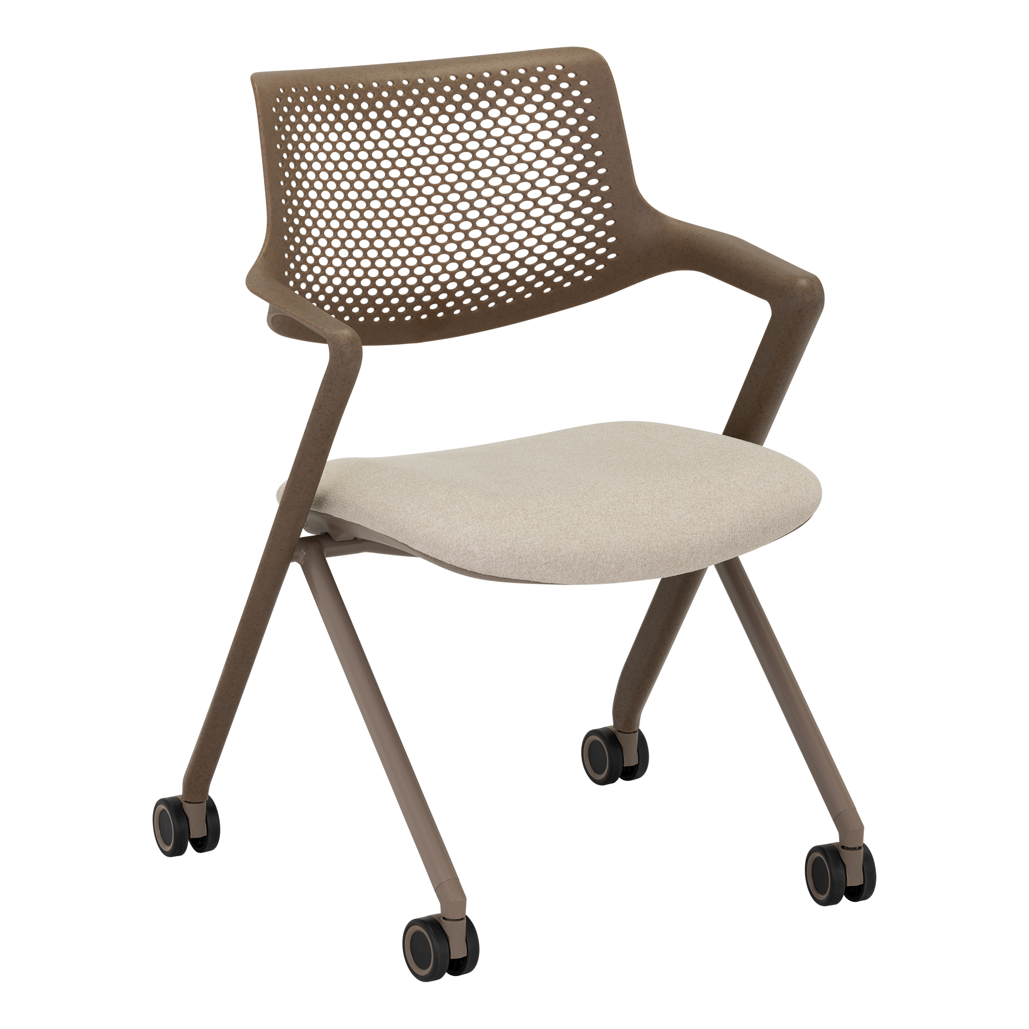 Recycled Resin Nesting Fabric Chair w/ Wheels
