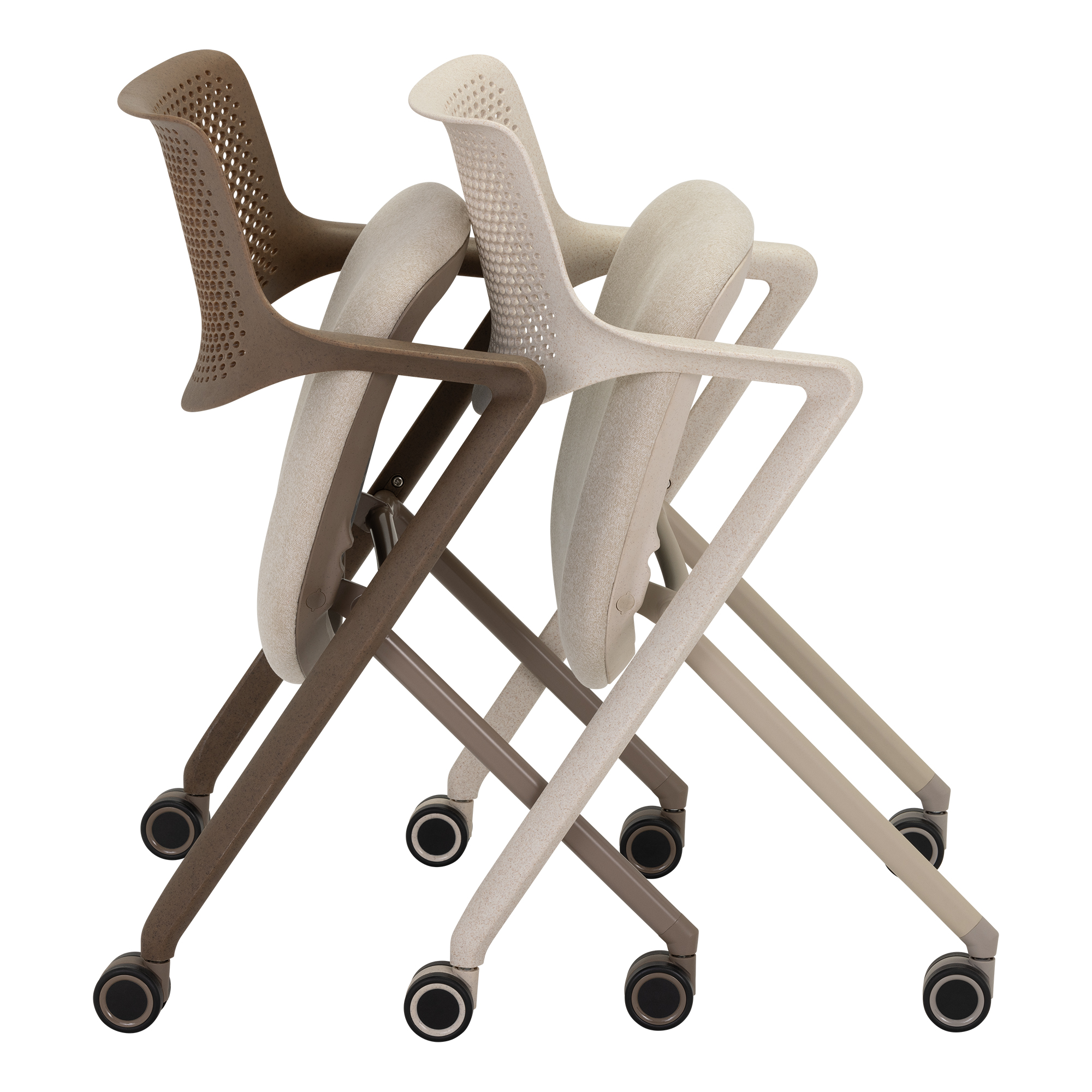 Recycled Resin Nesting Fabric Chair w/ Wheels