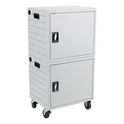 Shapes Series 12-Device Wall-Mount Charging Cabinet – Set of Two w/ Stacking Mobility Kit