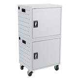 Shapes Series 12-Device Wall-Mount Charging Cabinet – Set of Two w/ Stacking Mobility Kit