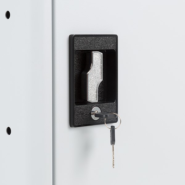 Shapes Series 12-Device Wall-Mount Chromebook, Laptop and Tablet Charging Cabinet - Lock