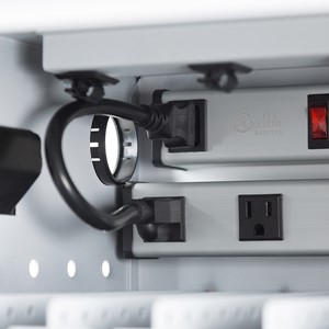 Shapes Series 12-Device Wall-Mount Chromebook, Laptop and Tablet Charging Cabinet - Power Strips