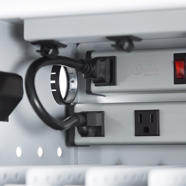 Shapes Series 12-Device Wall-Mount Chromebook, Laptop and Tablet Charging Cabinet - Power Strips
