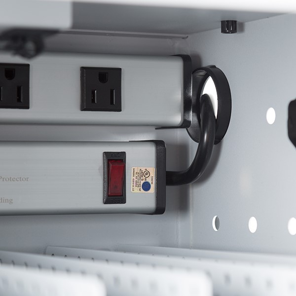 Shapes Series 12-Device Wall-Mount Chromebook, Laptop and Tablet Charging Cabinet - Power Strips