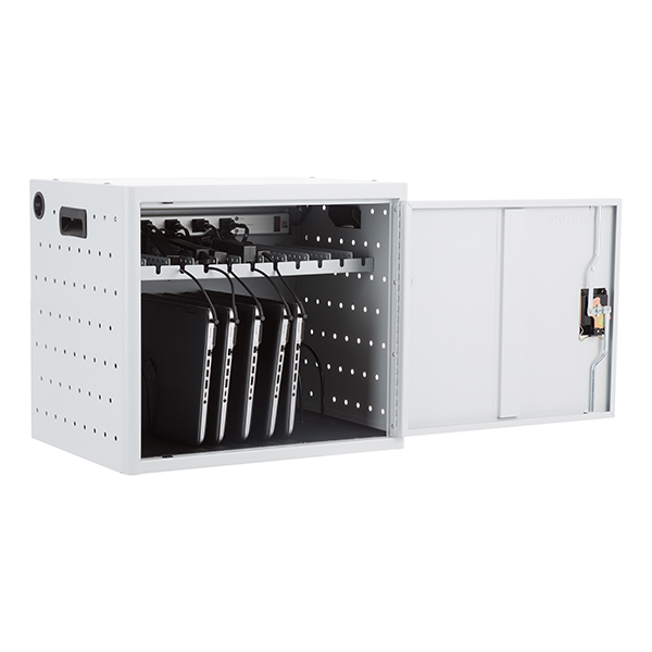 Shapes Series 12-Device Wall-Mount Chromebook, Laptop and Tablet Charging Cabinet - Charging