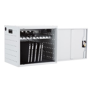 Shapes Series 12-Device Wall-Mount Chromebook, Laptop and Tablet Charging Cabinet - Charging