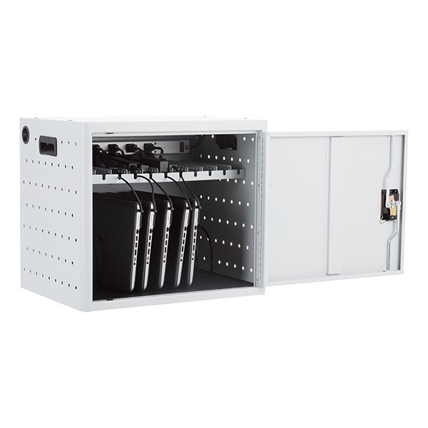 Shapes Series 12-Device Wall-Mount Chromebook, Laptop and Tablet Charging Cabinet - Charging