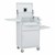 Mobile Teacher Desk w/ Monitor Mount and Side Shelves Open
