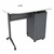 Standing-Height Compact Mobile Teacher Desk w/ Graphite Frame & White Laminate Top