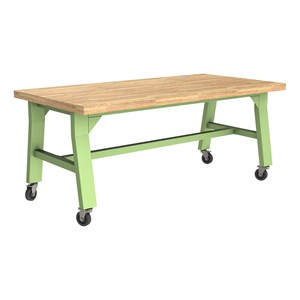 Ideate Series A-Frame Table w/ Butcher Block Top (31" H) - Green Apple