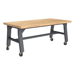 Ideate Series A-Frame Table w/ Butcher Block Top (31" H) - Graphite