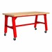 Ideate Series A-Frame Table w/ Butcherblock Top (37" H)  - Red