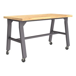 Ideate Series A-Frame Table w/ Butcherblock Top (43" H) - Graphite