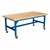 Ideate Series Industrial Table w/ Butcher Block Top (31" H) - Brilliant Blue