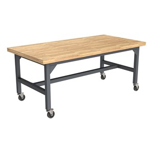Industrial Table w/ Butcher Block Top - Graphite
