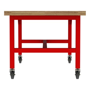 Ideate Series Industrial Table w/ Butcher Block Top - Side