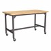 Ideate Series Industrial Table w/ Butcher Block Top (43" H) - Graphite