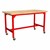 Ideate Series Industrial Table w/ Butcher Block Top (43" H) - Red