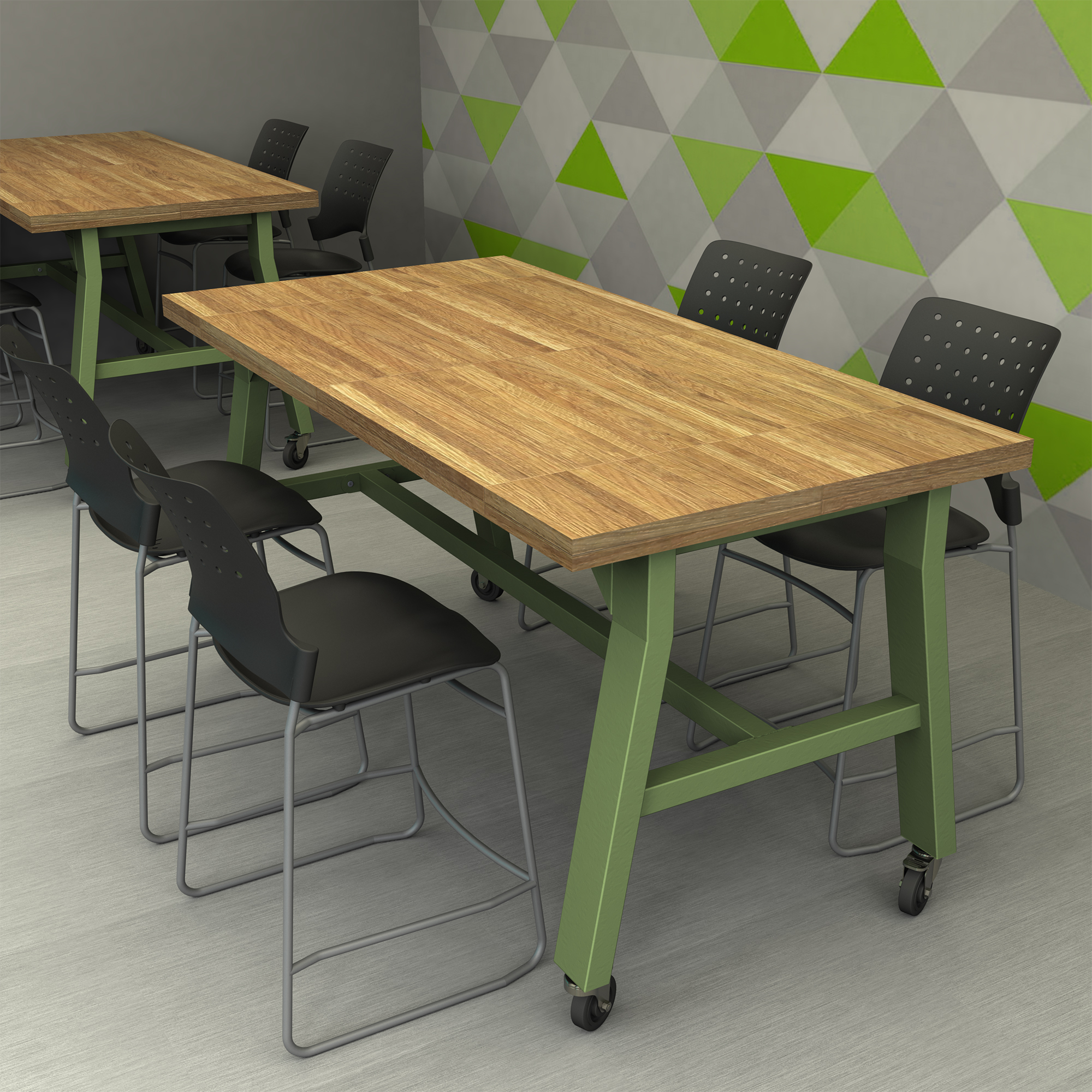 Ideate Series A-Frame Table w/ Butcherblock Top