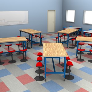 Industrial Table w/ Butcher Block Top