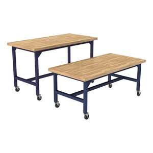 Ideate Series Industrial Table w/ Butcher Block Top