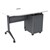 Compact Mobile Teacher Desk w/ Electric - Graphite Frame w/ White Desktop