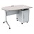 Compact Mobile Teacher Desk w/ Electric - Light Gray Frame w/ Cosmic Strandz Desktop