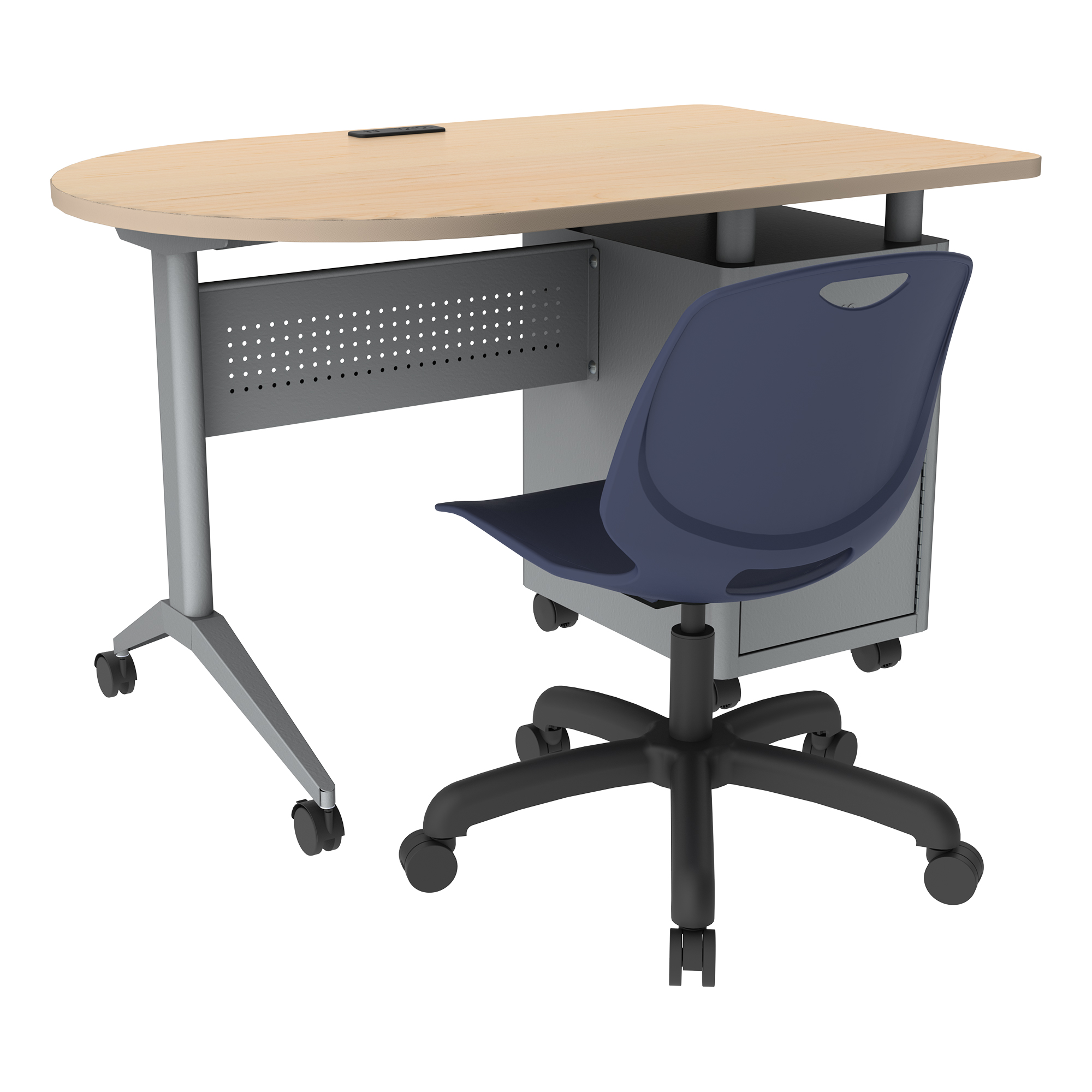Compact Mobile Teacher Desk w/ Electric