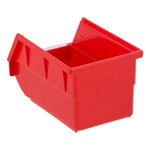 Medium Red Polypropylene Bin (5 1/2" W x 8 5/8" D x 5" H) - Back