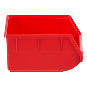 Medium Red Polypropylene Bin (5 1/2" W x 8 5/8" D x 5" H) - Side