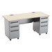 Modern Double Pedestal Teacher Desk (63.5" L)