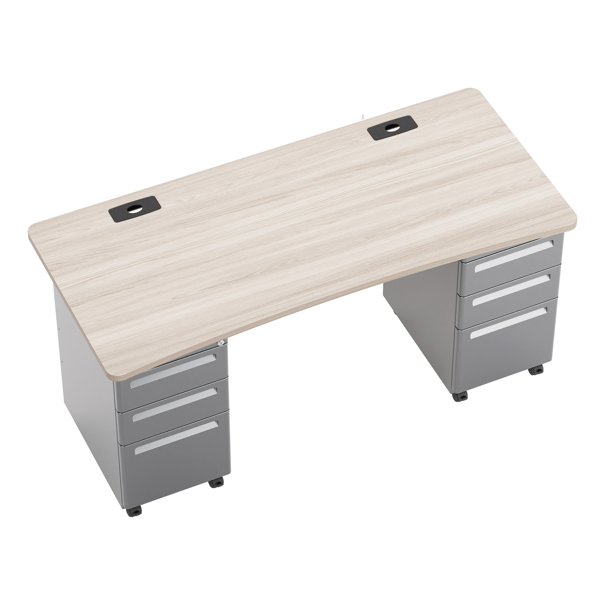 Modern Double Pedestal Teacher Desk (63.5" L)