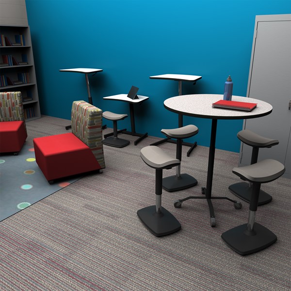 Adjustable-Height Active Stool w/ Saddle Seat