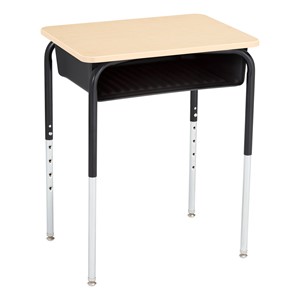 Structure Series Open Front School Desk w/ Black Book Box & Black Frame ...