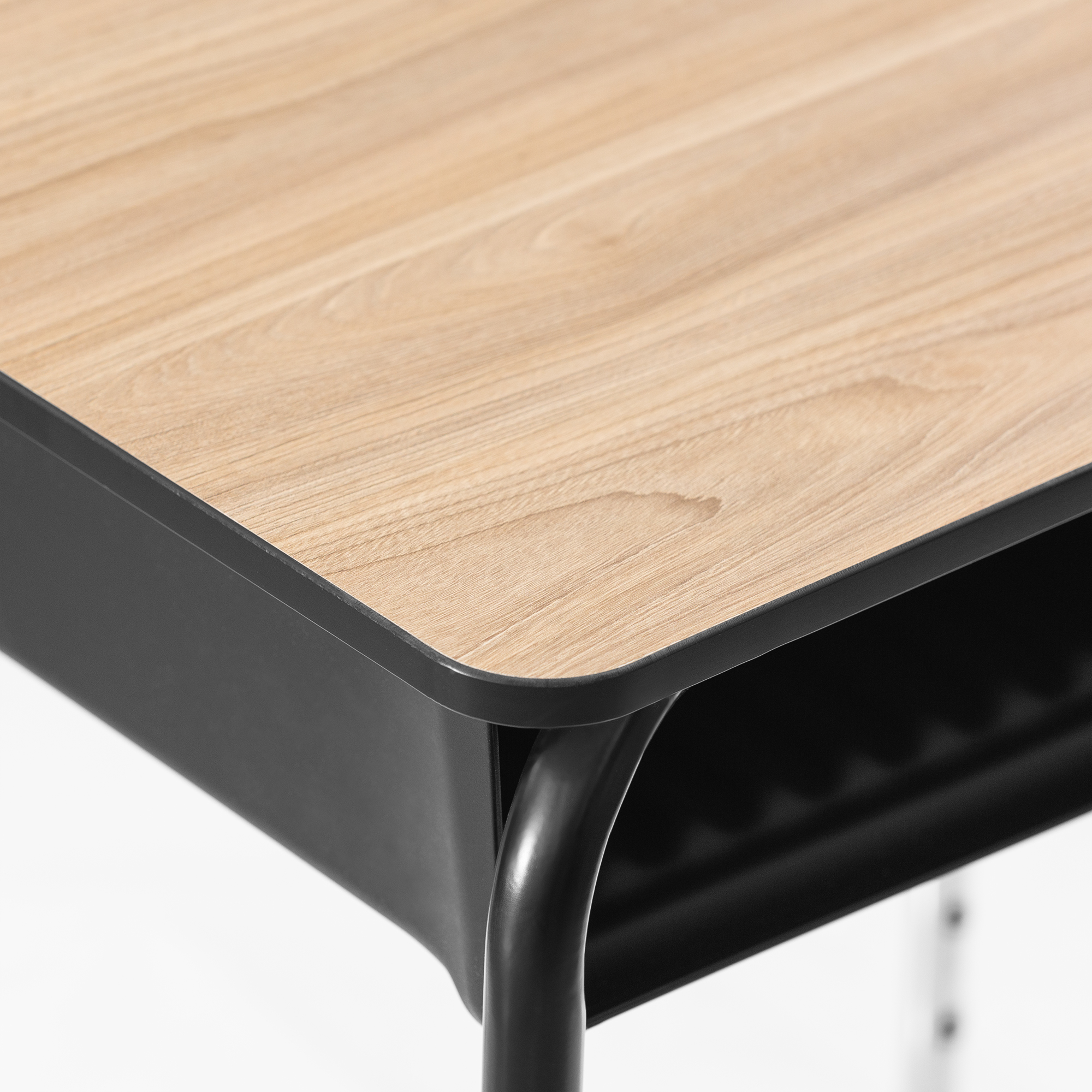 Structure Series Open Front School Desk w/ Black Book Box & Black Frame