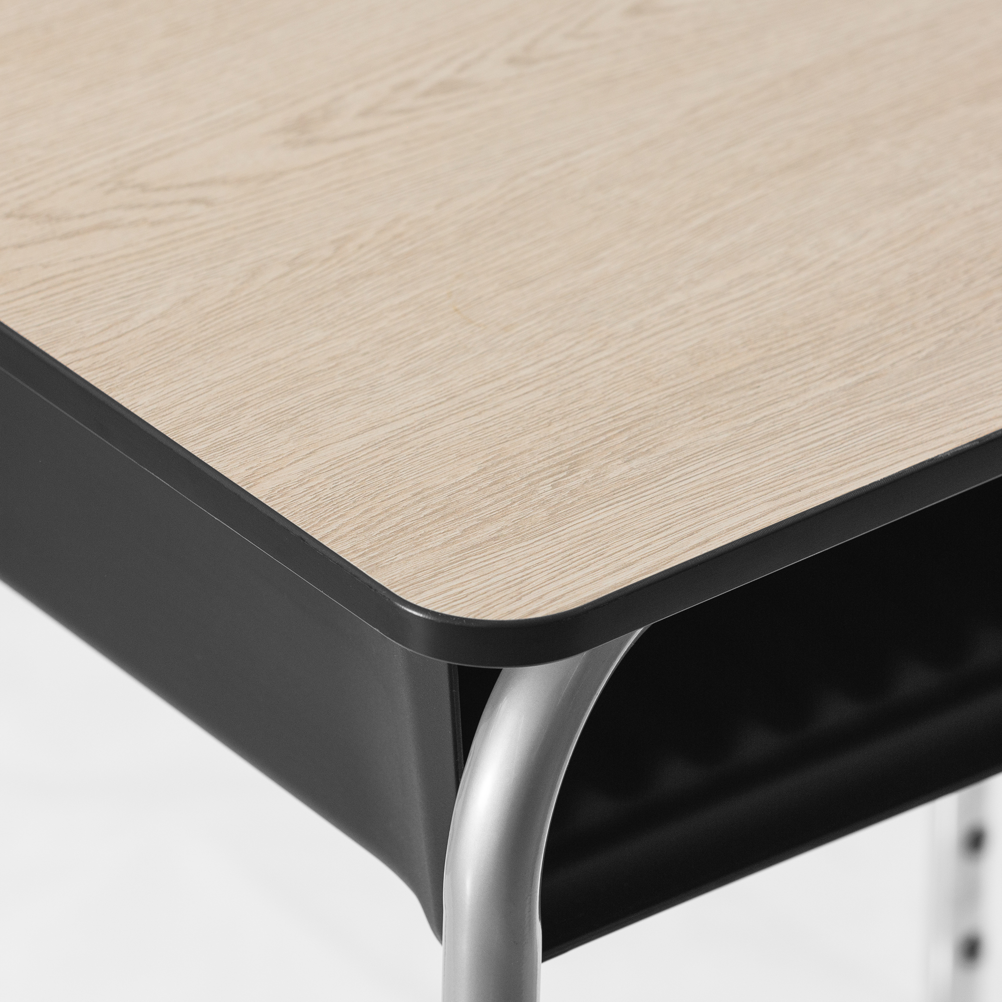 Structure Series Open Front School Desk w/ Black Book Box & Black Frame