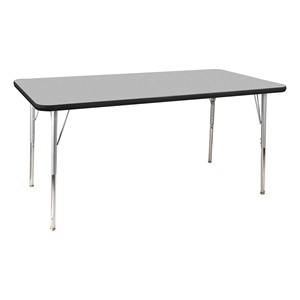 Rectangle Activity Table - Gray Top/Black Edge Band