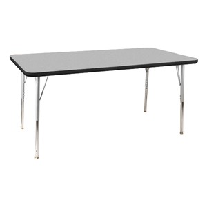 Rectangle Activity Table - Gray Top/Black Edge Band