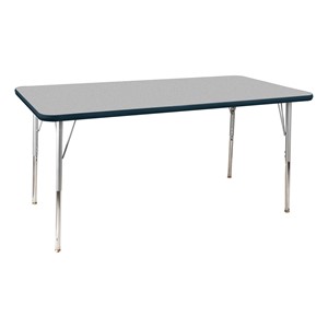 Rectangle Activity Table - Gray Top/Navy Edge Band