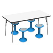 Rectangle Whiteboard Activity Table & Active Stool Set