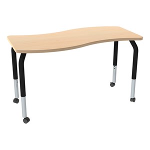 Shapes Series Rectangle Wave Collaborative Table w/ Maple Top