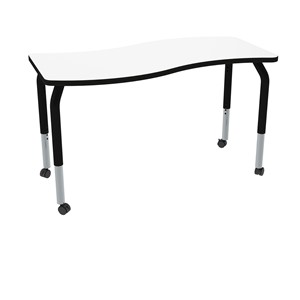 Shapes Series Rectangle Wave Collaborative Table w/ Whiteboard Top