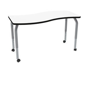 Shapes Series Rectangle Wave Collaborative Table w/ Whiteboard Top
