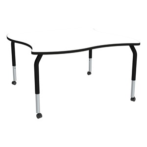 Shapes Series Square Wave Collaborative Table w/ Whiteboard Top