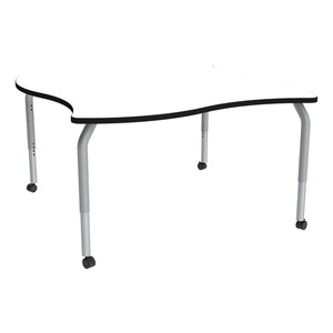 Shapes Series Square Wave Collaborative Table w/ Whiteboard Top