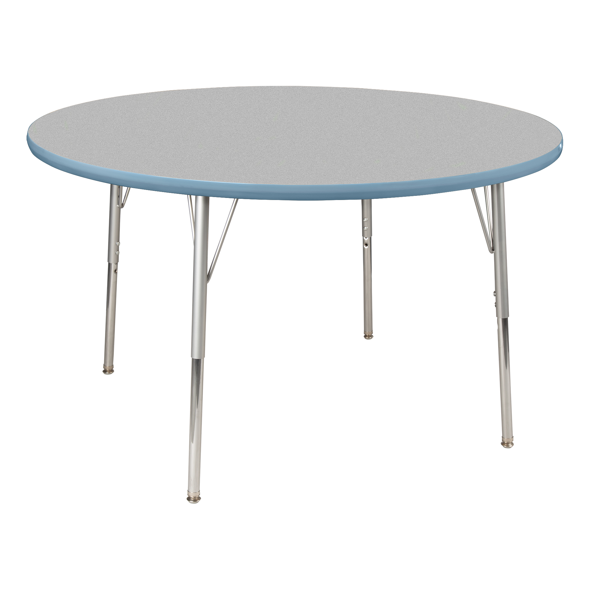 Round Activity Table - Gray Top/Sky Blue Edge Band