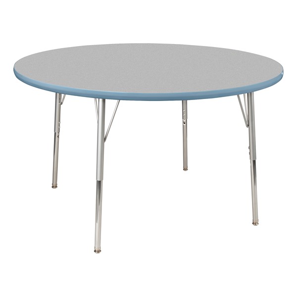 Round Activity Table - Gray Top/Sky Blue Edge Band